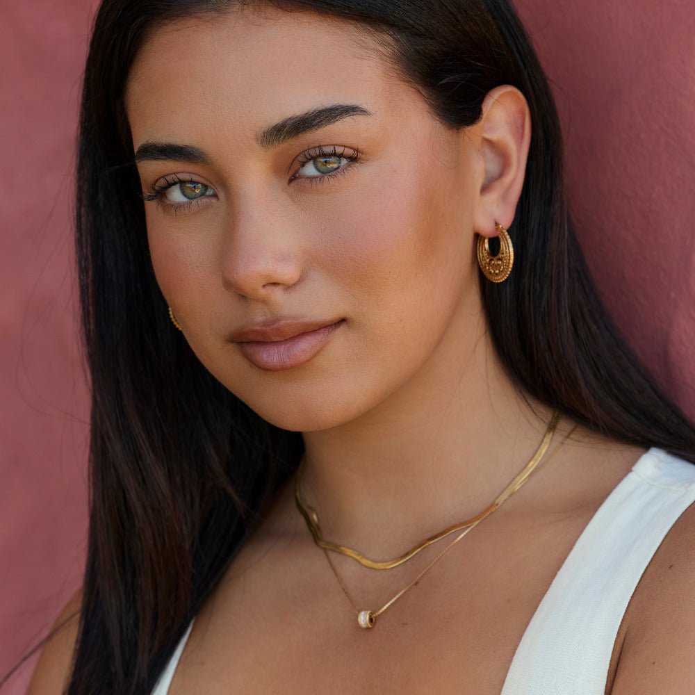 Boho Chic Gold Hoop Earrings