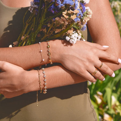 Crystal Blossom Clustered Bracelet