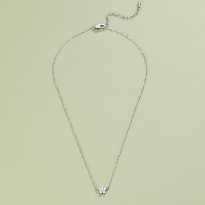 Elara Crystal Bloom Silver Necklace
