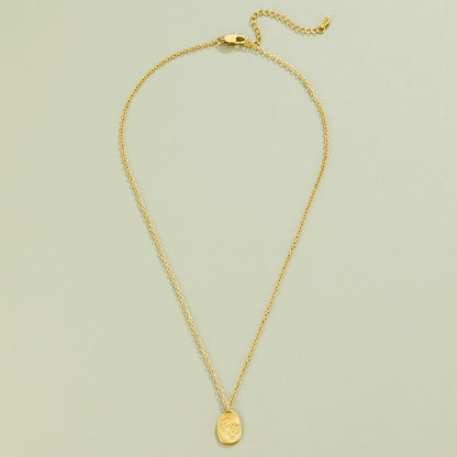 Engraved Wildflower Gold Necklace