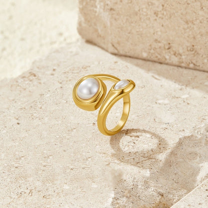 Gold Amara Pearl Wrap Ring