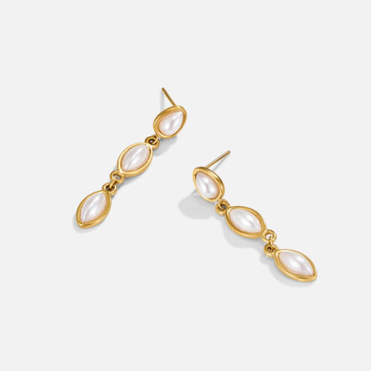 Gold Serena Pearl Drop Earrings