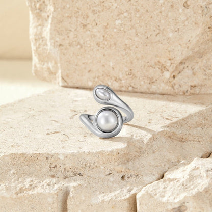 Silver Amara Pearl Wrap Ring