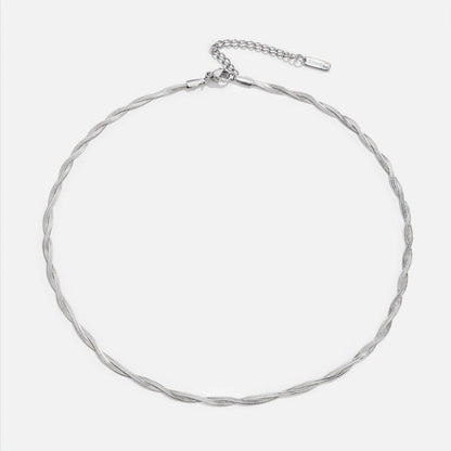 Silver Chiara Twist Snake Chain Necklace