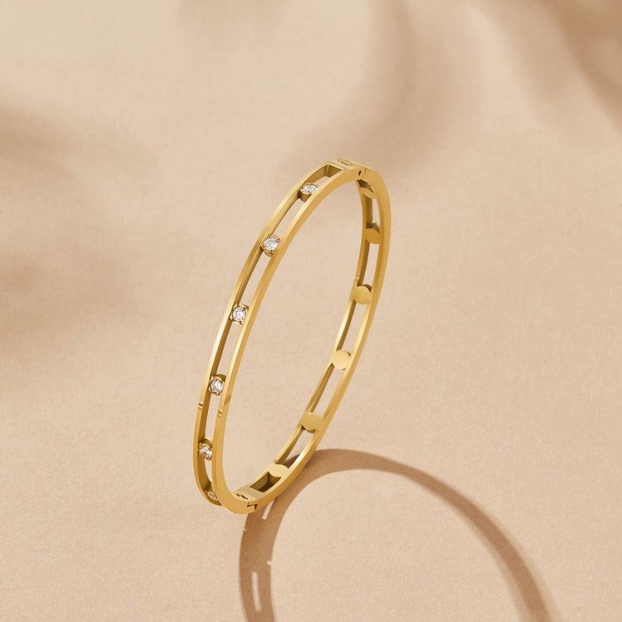 Sofia Crystal & Gold Bangle