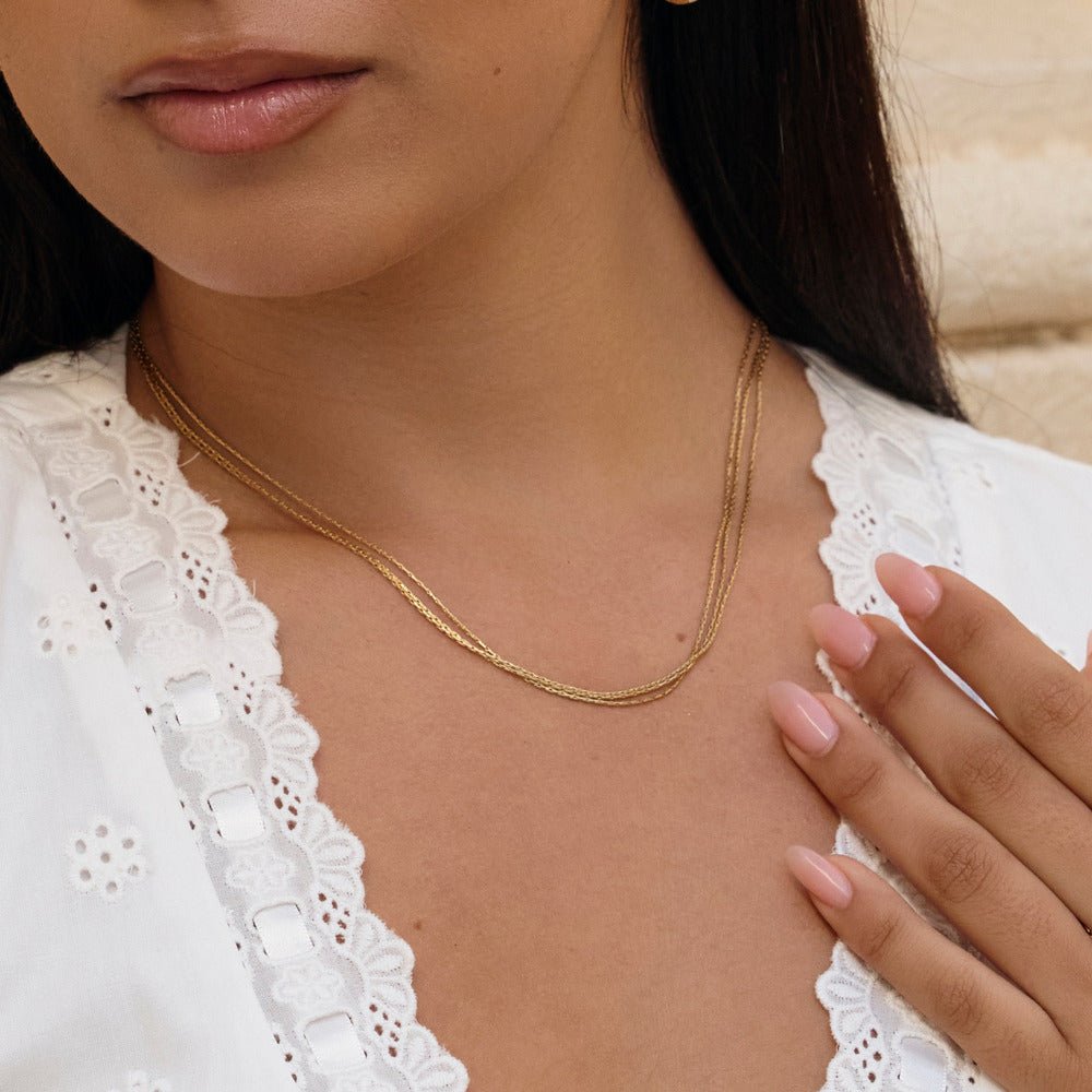Vina Gold Multi Layered Chain Necklace