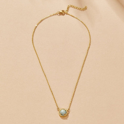 Vintage Round Amazonite Necklace